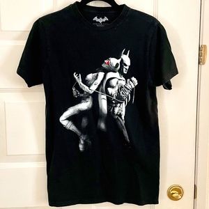 Batman and Batgirl Comic Black Graphic Tee Shirt